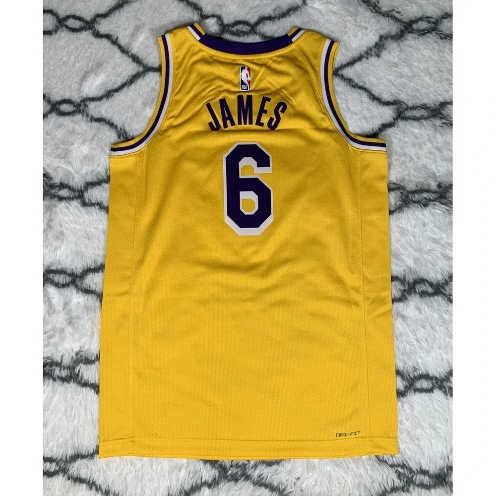 NIKE LeBron James Lakers Icon Swingman Jersey Yellow Sz‎ S *NEW* CW3669-738 $110